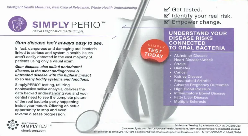 Lakewood Ranch dental medicine salivary test simply period